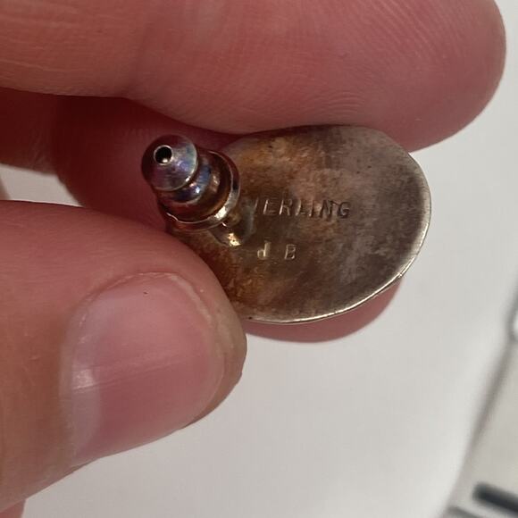 JB Sterling hematite stud earrings - Picture 3 of 4